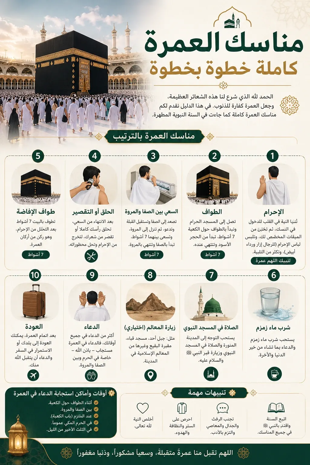 مناسك العمرة كاملة خطوة بخطوة